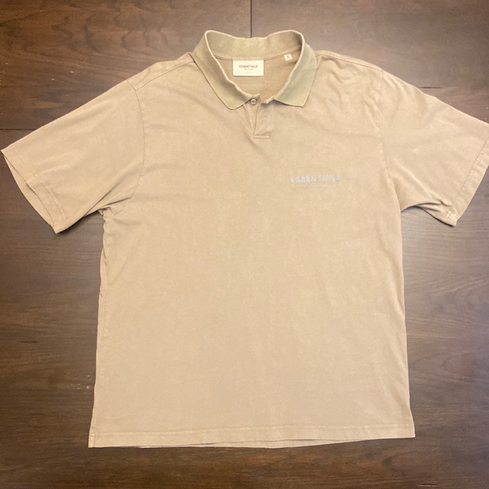 Essentials - Short Sleeve Polo - Sz M - Taupe